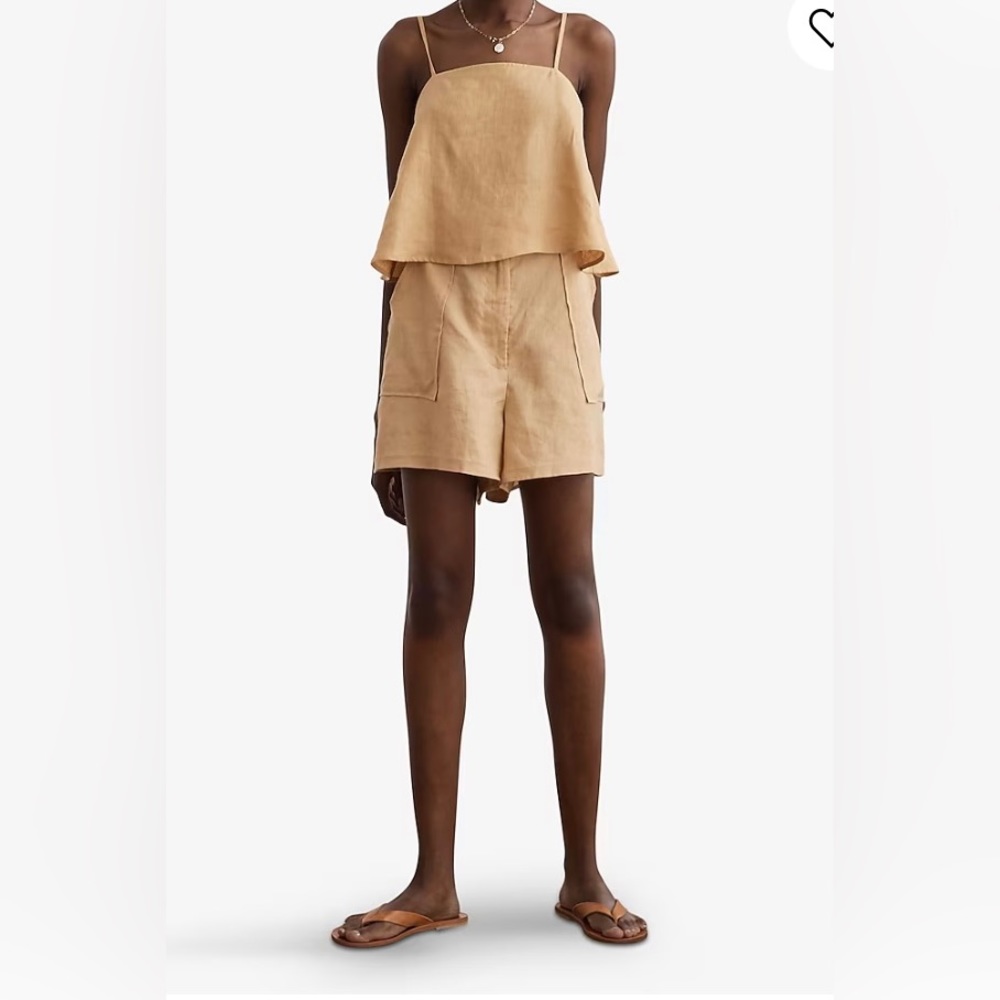 Madewell Shorts Sancia Linen Ria size Small color brown amber NWT